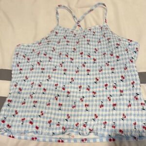 No Boundaries Blue and Red Checkered Crop Top